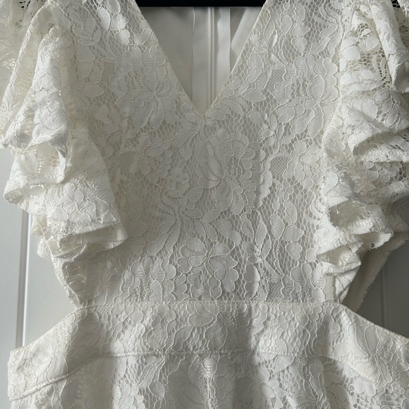 White Lace Tiered Dress - Picture 4 of 8